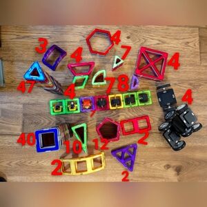 Magnetic Building Blocks Set - Multicolor